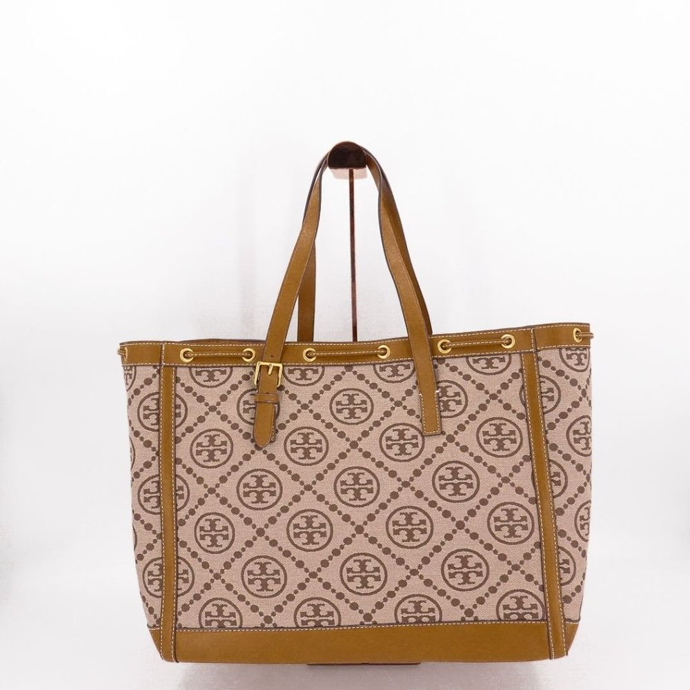 Tory Burch T Monogram Jacquard Tote Hazel Brown - Picture 3 of 13